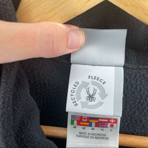 Spyder Women’s Pull Over Top Black Mock Neck Fleece Size 12 - Picture 8 of 10